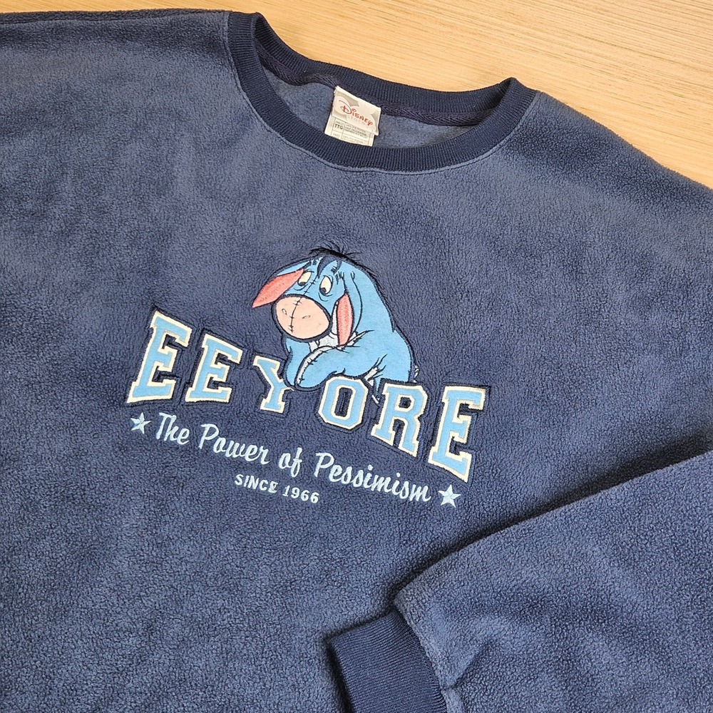 Eeyore The Power Of Pessimism Disney Store Fleece Sweatshirt Xxl Blue Graphic